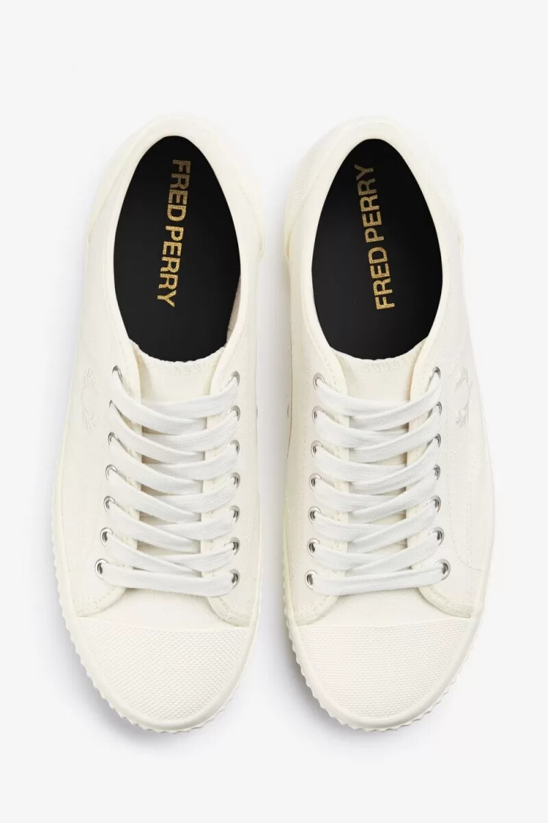 fred perry low hughes herren-sneaker elfenbeinhellbeige