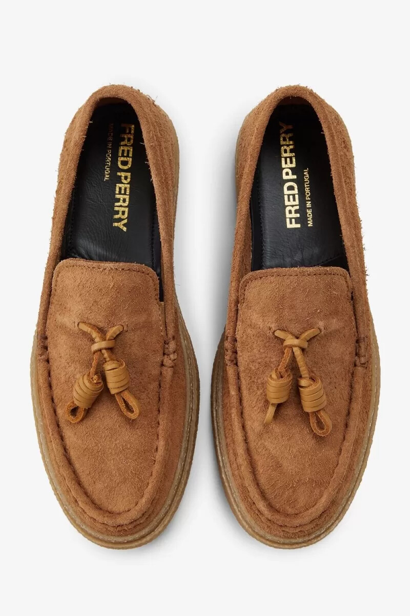 fred perry dawson tassel herren-loafer dunkelbraun