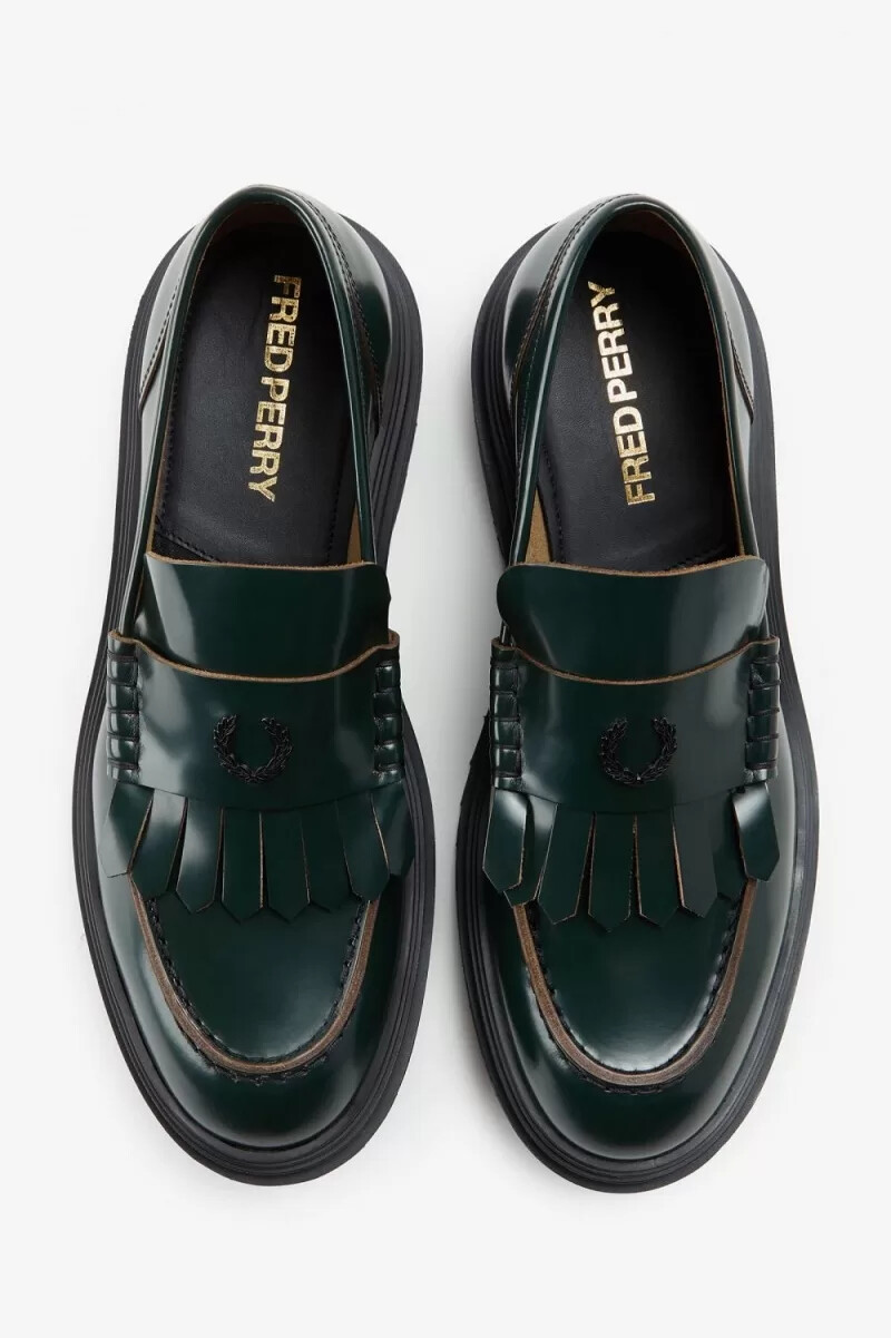 fred perry herren-loafer nachtgrün