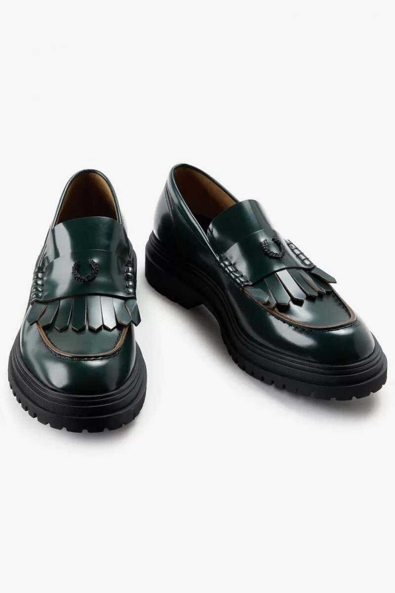 fred perry herren-loafer nachtgrün