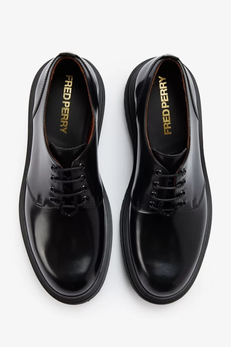 fred perry derby herren-loafer schwarz