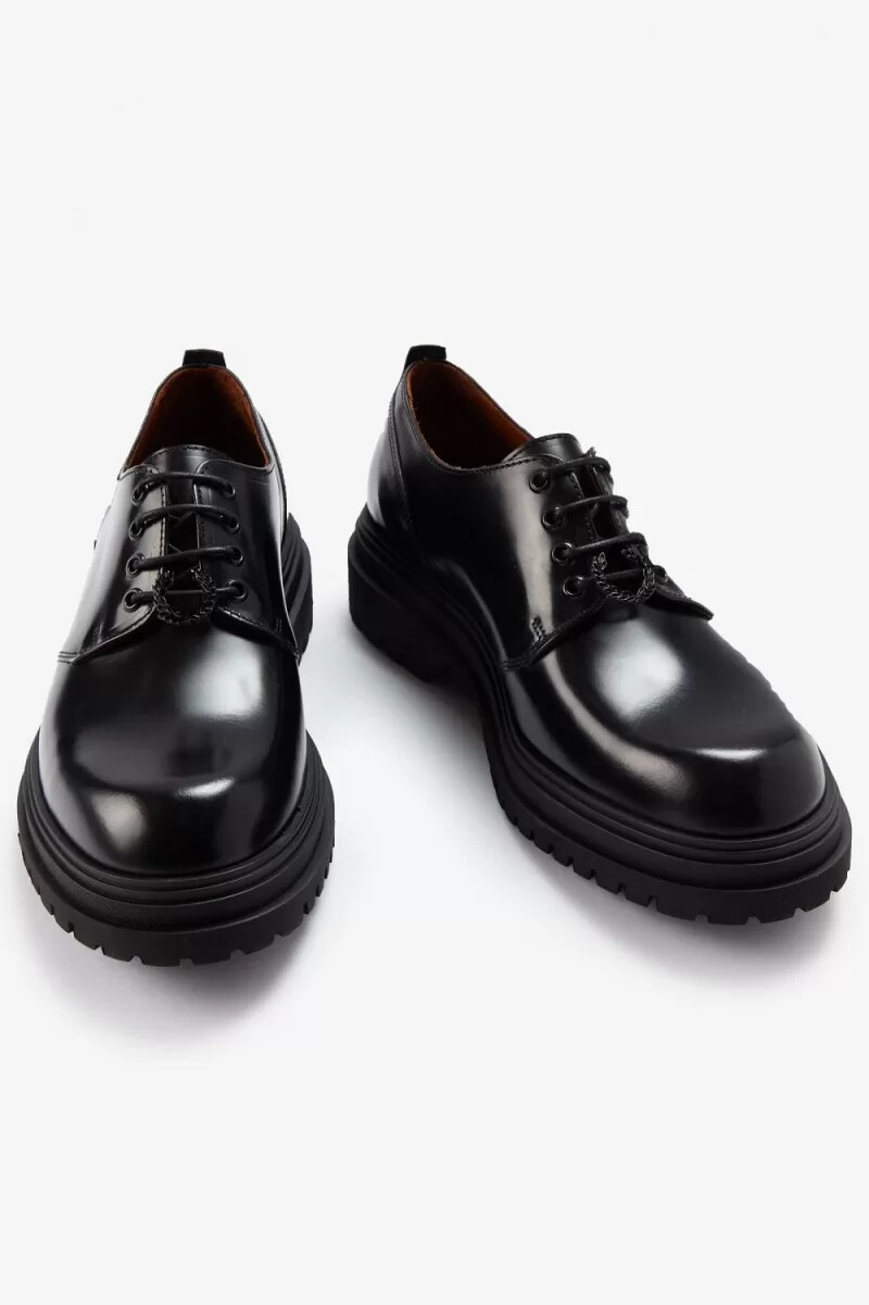 fred perry derby herren-loafer schwarz