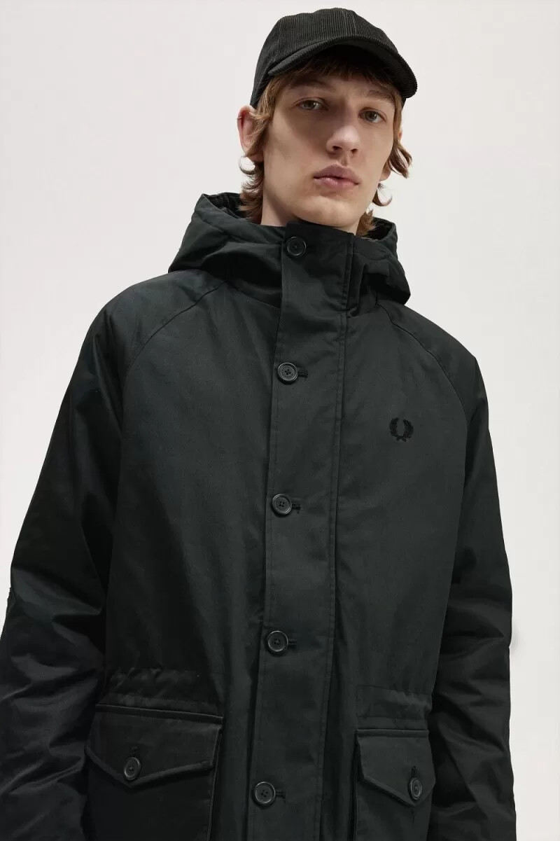 fred perry short snorkel herrenparka nachtgrün
