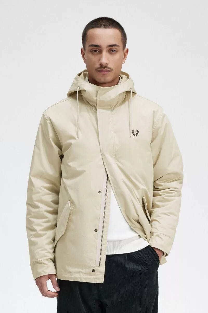 fred perry kurzer wattierter herrenparka hellmint