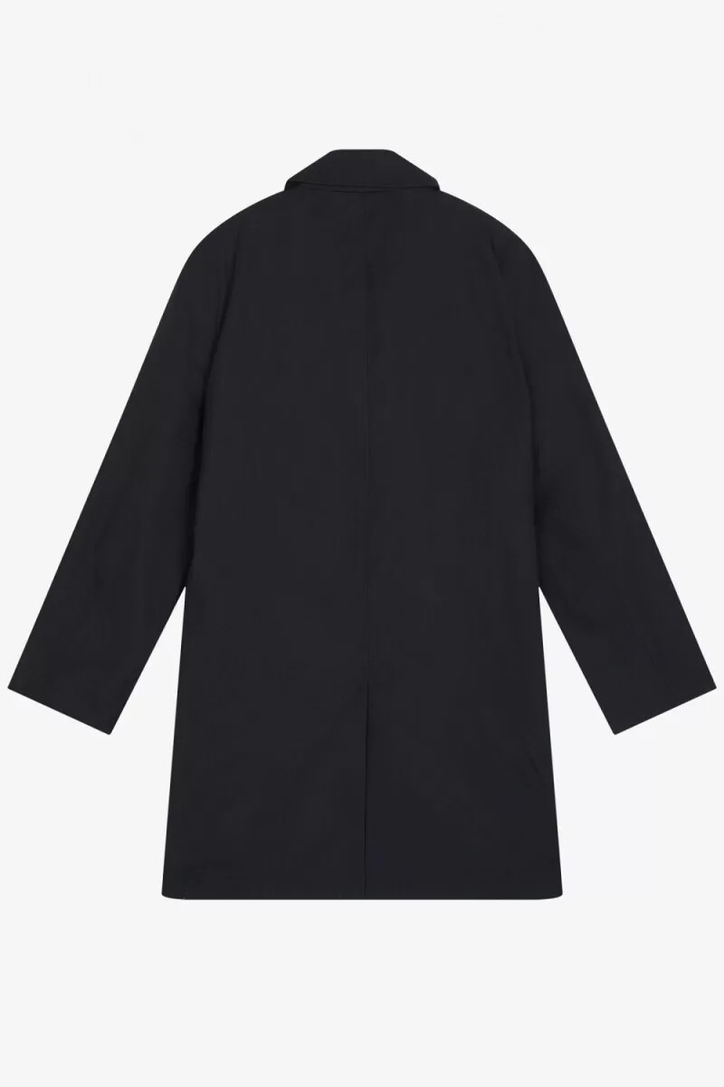 fred perry herrenparka mit verdeckter knopfleiste schwarz