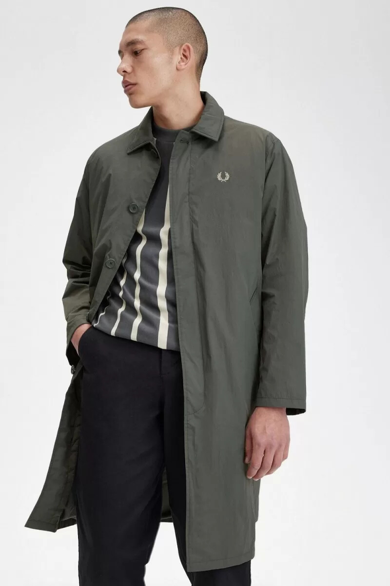 fred perry shell mac herrenparka feldgrün