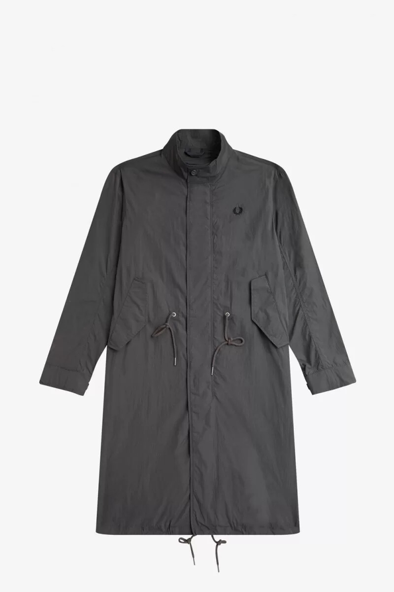 fred perry herrenparka mit geradem saum gunmetal