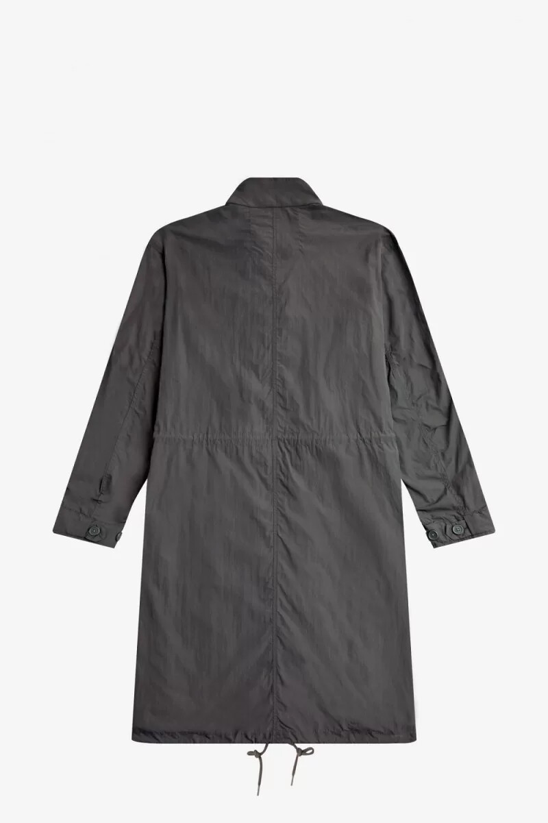 fred perry herrenparka mit geradem saum gunmetal