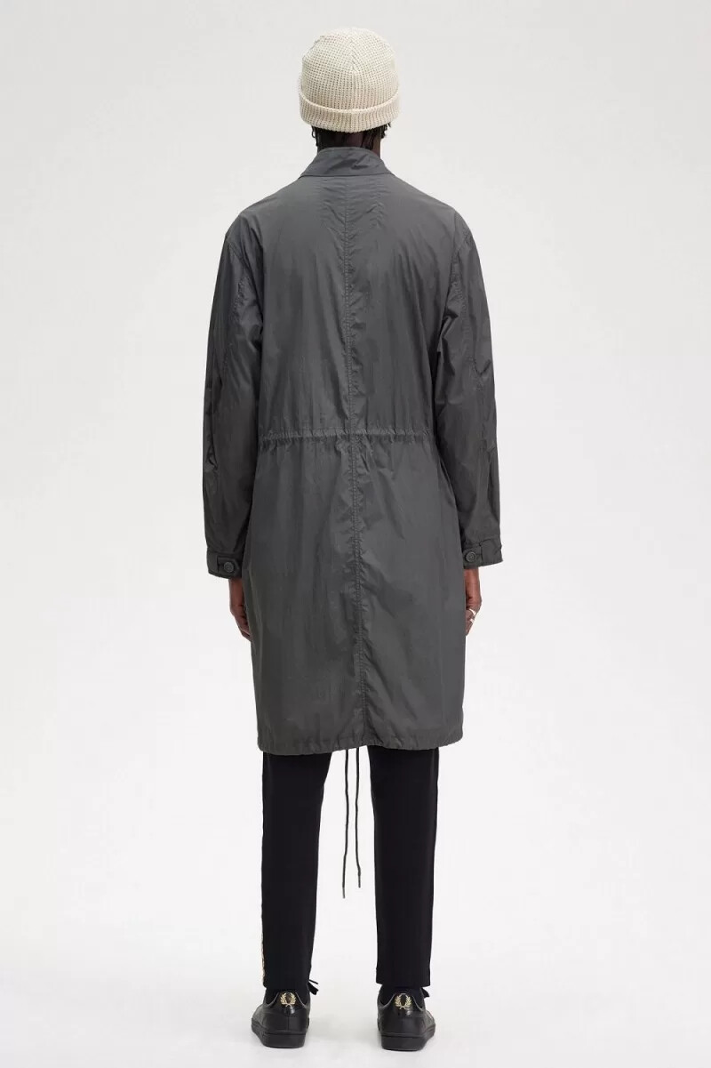 fred perry herrenparka mit geradem saum gunmetal