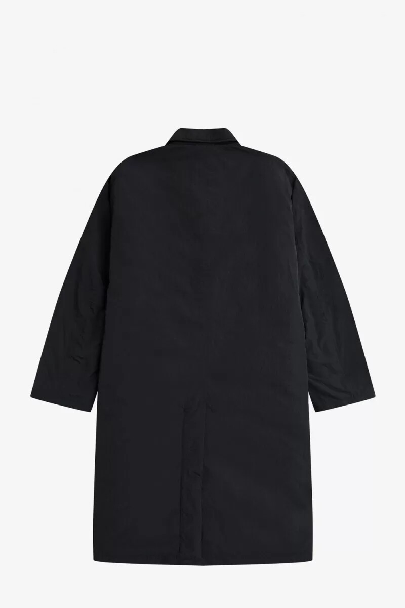 fred perry button through mac herrenparka schwarz