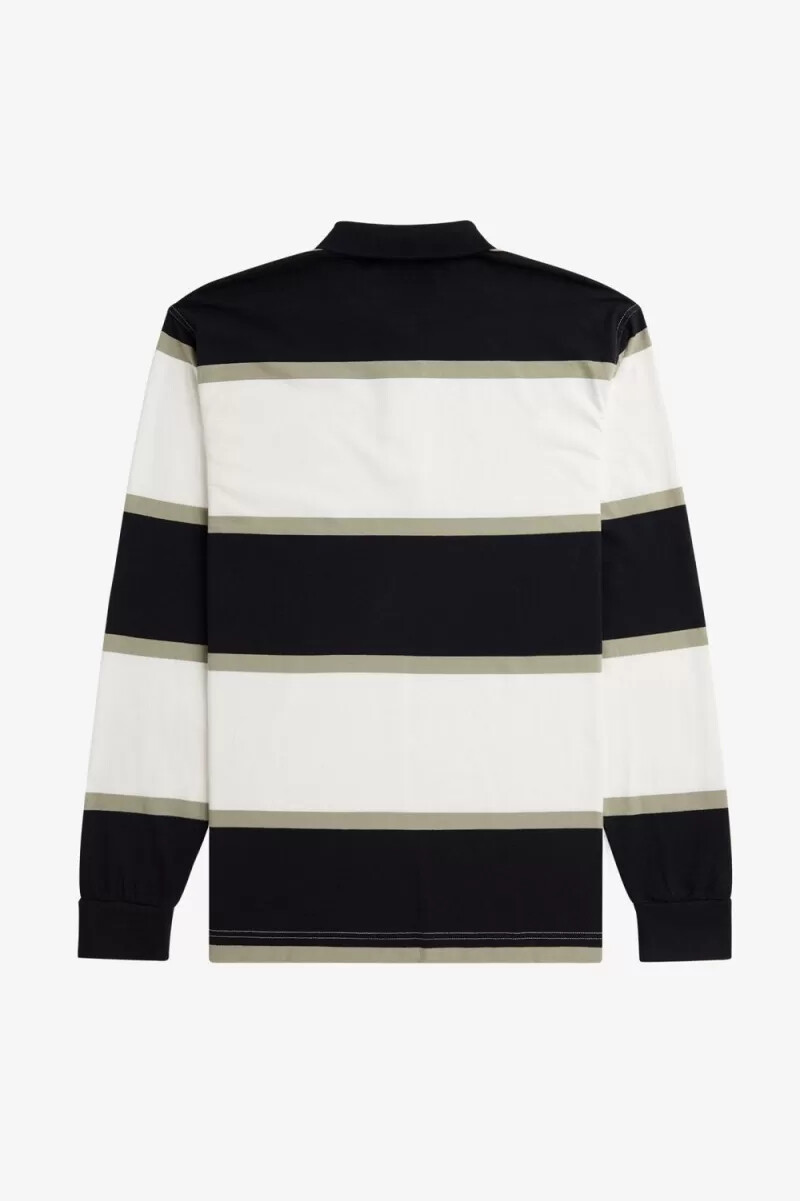fred perry herren-poloshirt mit streifenmuster schneeweiß