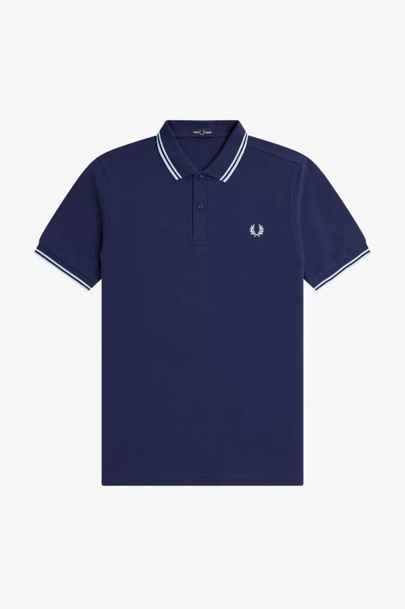 fred perry poloshirt für herren mit rückengrafik farbe französisches marineblau
