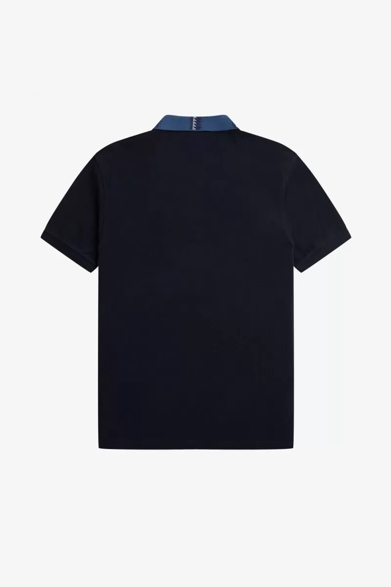 fred perry poloshirt mit grafikkragen für herren marineblau