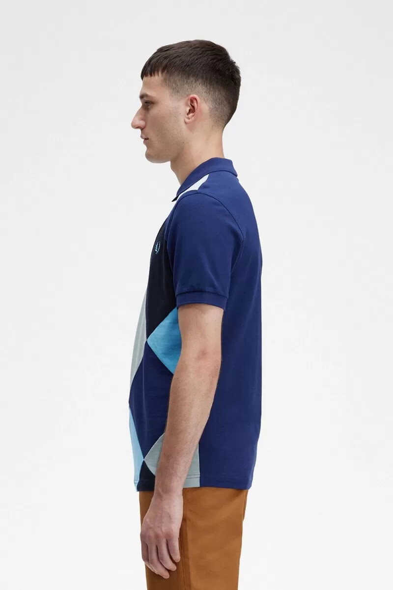 fred perry harlequin herren-polohemd französischblau
