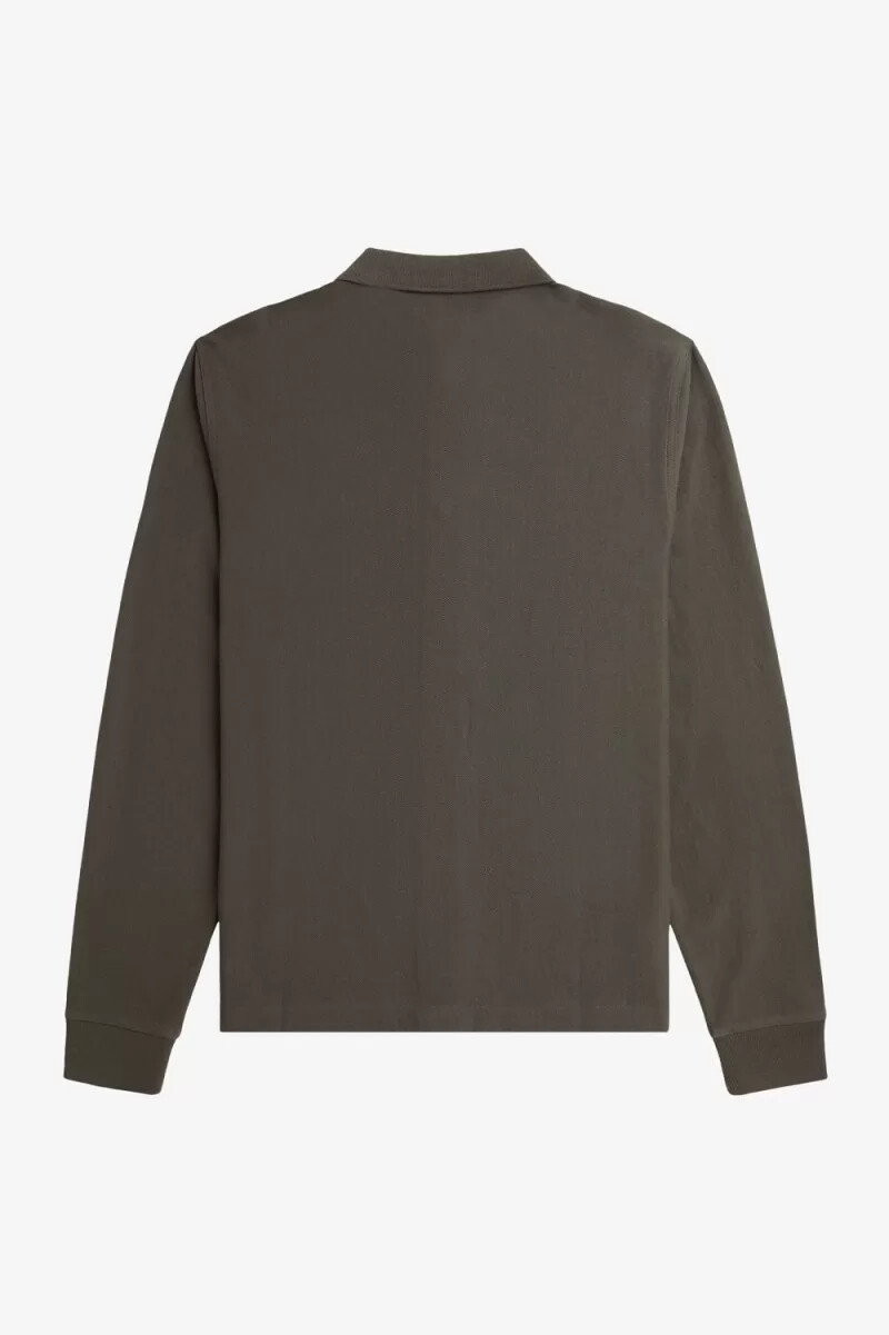 fred perry langarm-poloshirt für herren mit farbverlauf und streifenmuster feldgrün