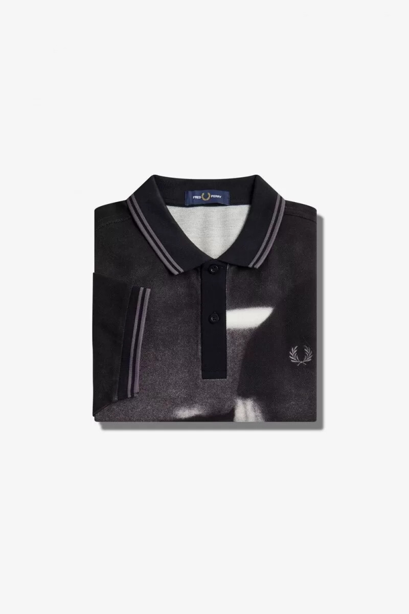 fred perry rave graphic herren-poloshirt schwarz