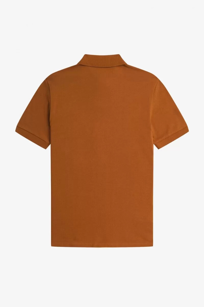 fred perry herren-polohemd mit einem knopf dunkelbraun