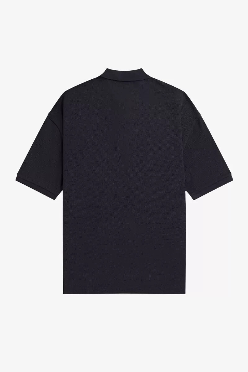 fred perry oversized bedrucktes herren-polohemd marineblau