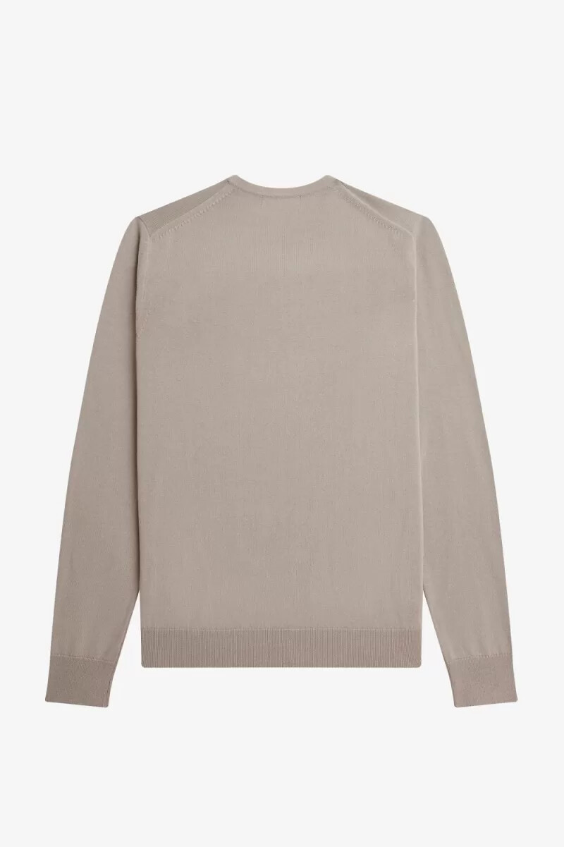 fred perry klassischer herrenpullover mit rundhalsausschnitt dunkelbraun