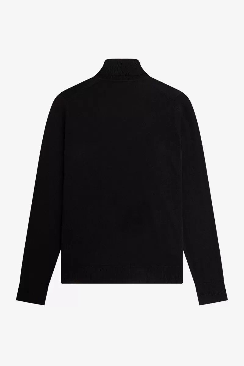 fred perry rollkragenpullover für herren schwarz