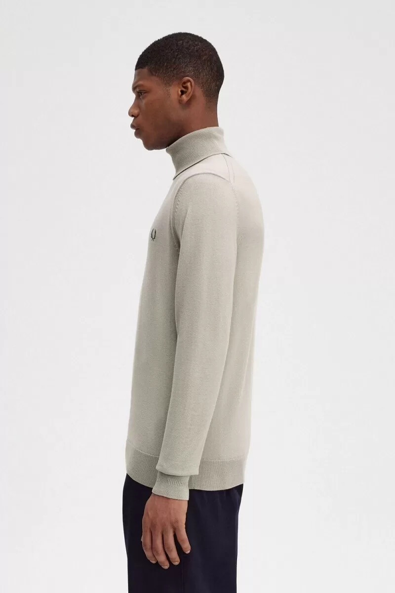 fred perry rollkragenpullover für herren dunkelbraun