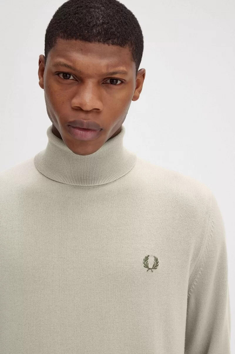 fred perry rollkragenpullover für herren dunkelbraun