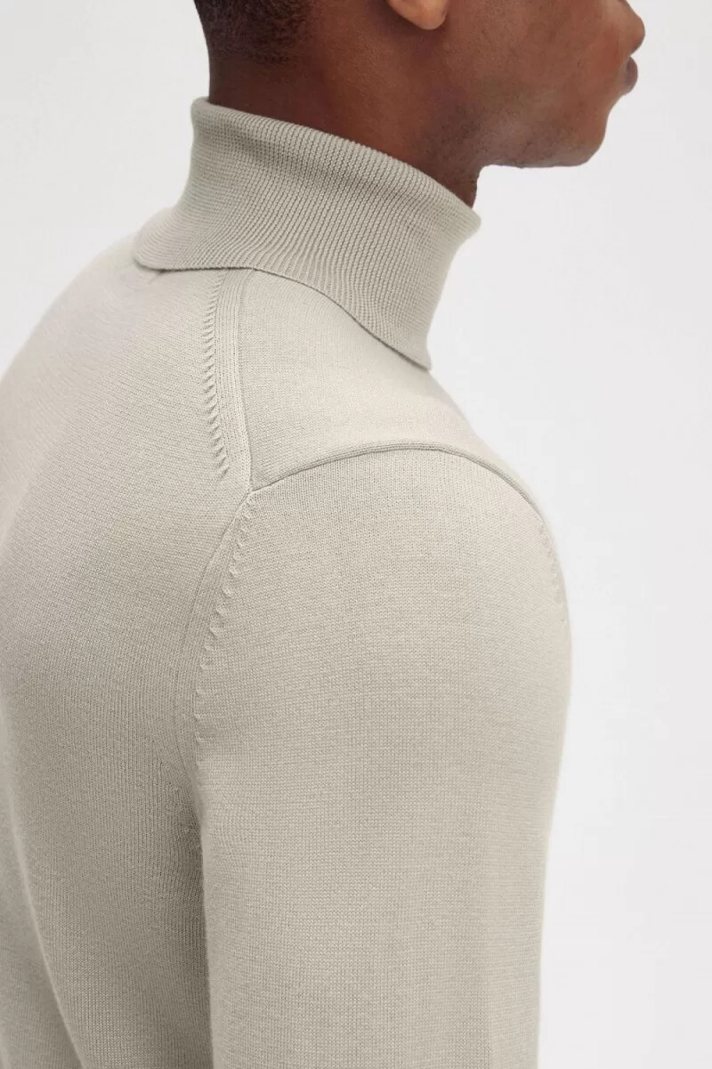 fred perry rollkragenpullover für herren dunkelbraun