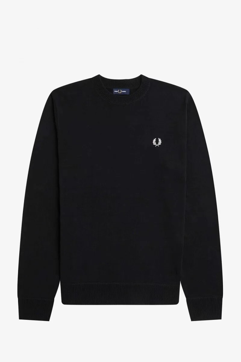fred perry herrenpullover mit lorbeerkranz-motiv schwarz