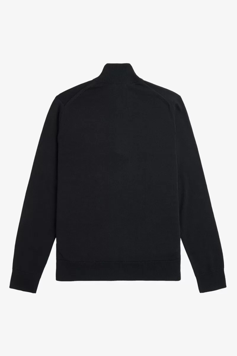 fred perry classic half zip herrenpullover schwarz