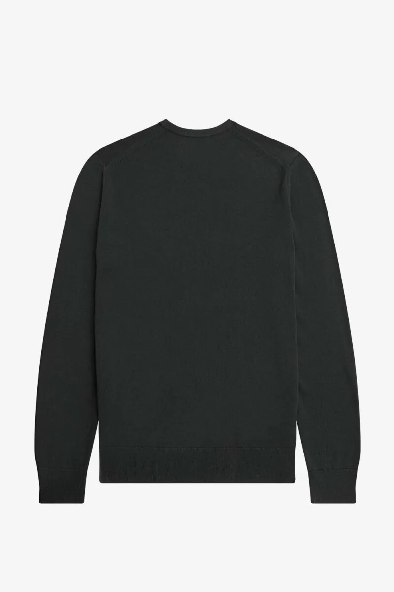 fred perry klassischer rundhals-herrenpullover nachtgrün