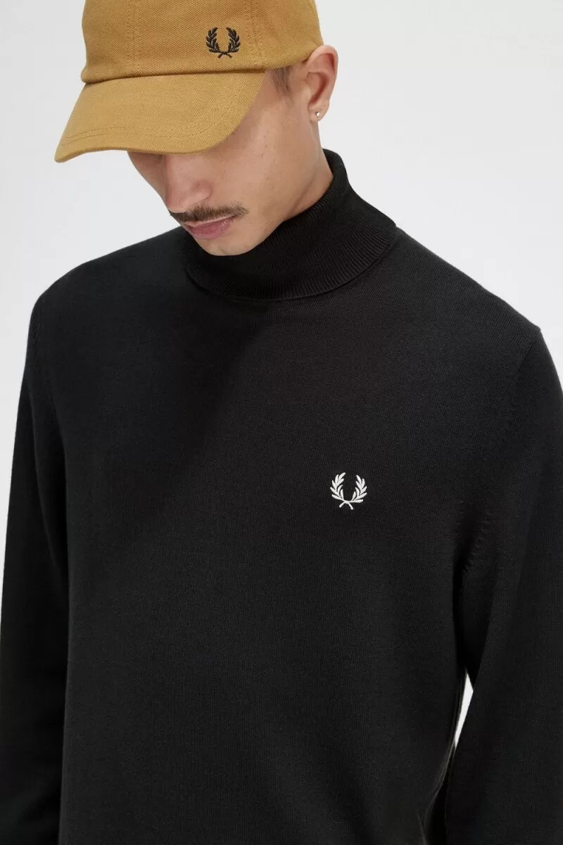 fred perry rollkragenpullover für herren nachtgrün