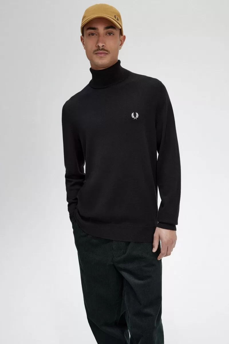 fred perry rollkragenpullover für herren nachtgrün