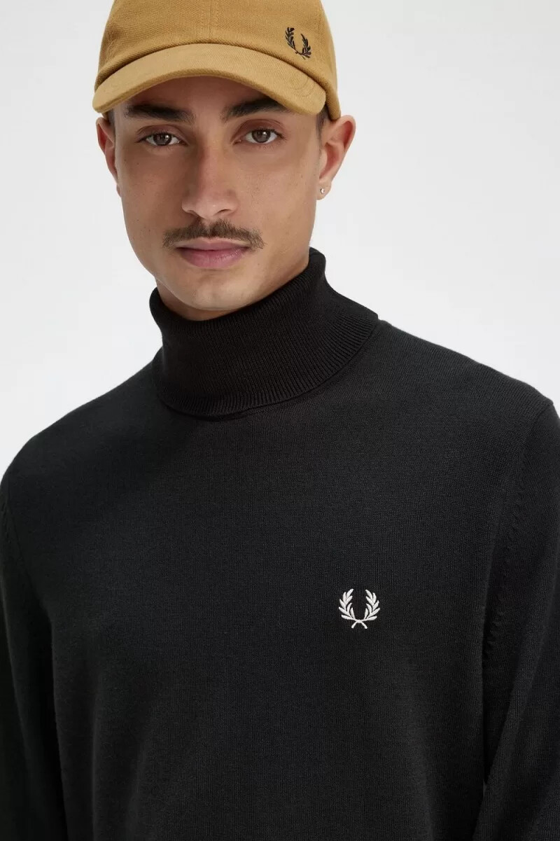 fred perry rollkragenpullover für herren nachtgrün