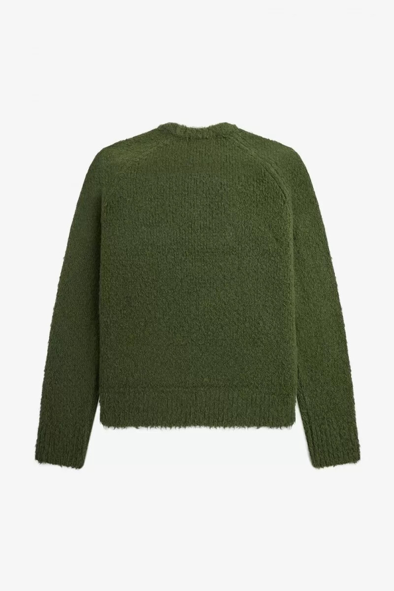 fred perry herrenpullover mit strukturmuster chive green
