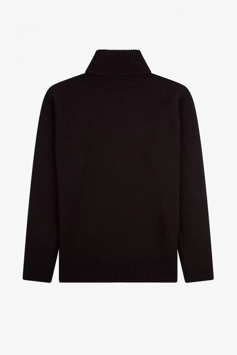 fred perry rollkragenpullover für herren schwarz