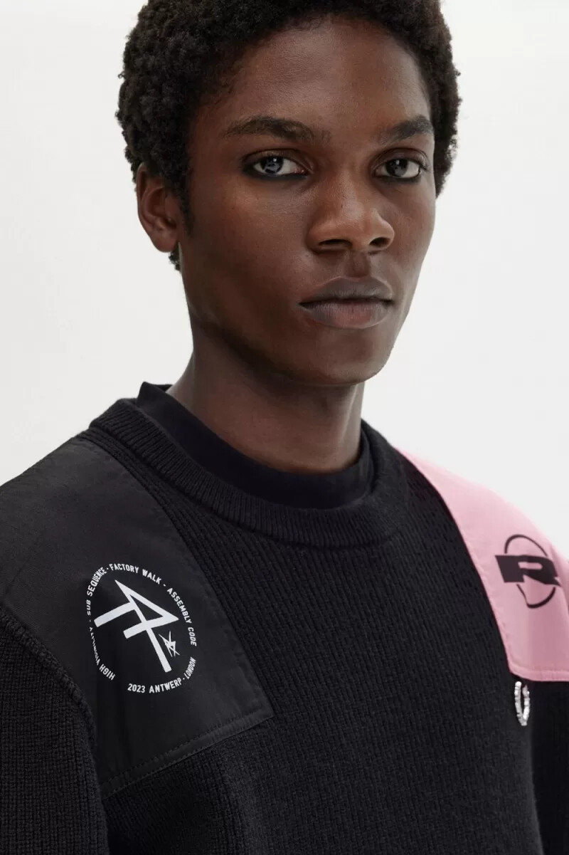fred perry herrenpullover mit print schwarz
