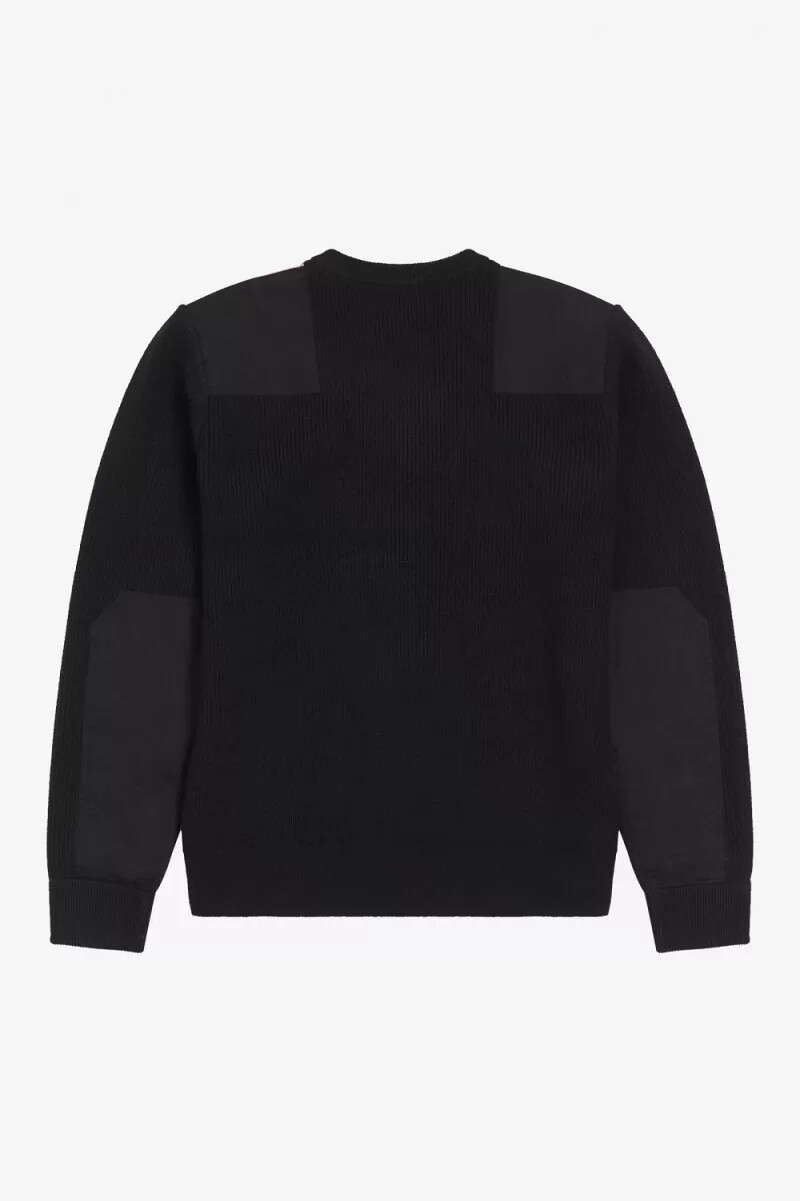 fred perry herrenpullover mit print schwarz