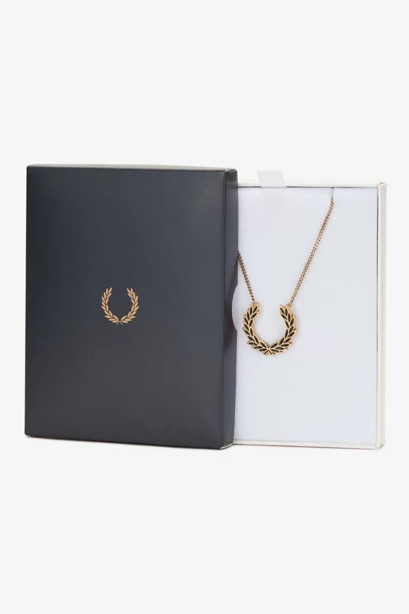 fred perry lorbeerkranz-halskette herrenschmuck gold