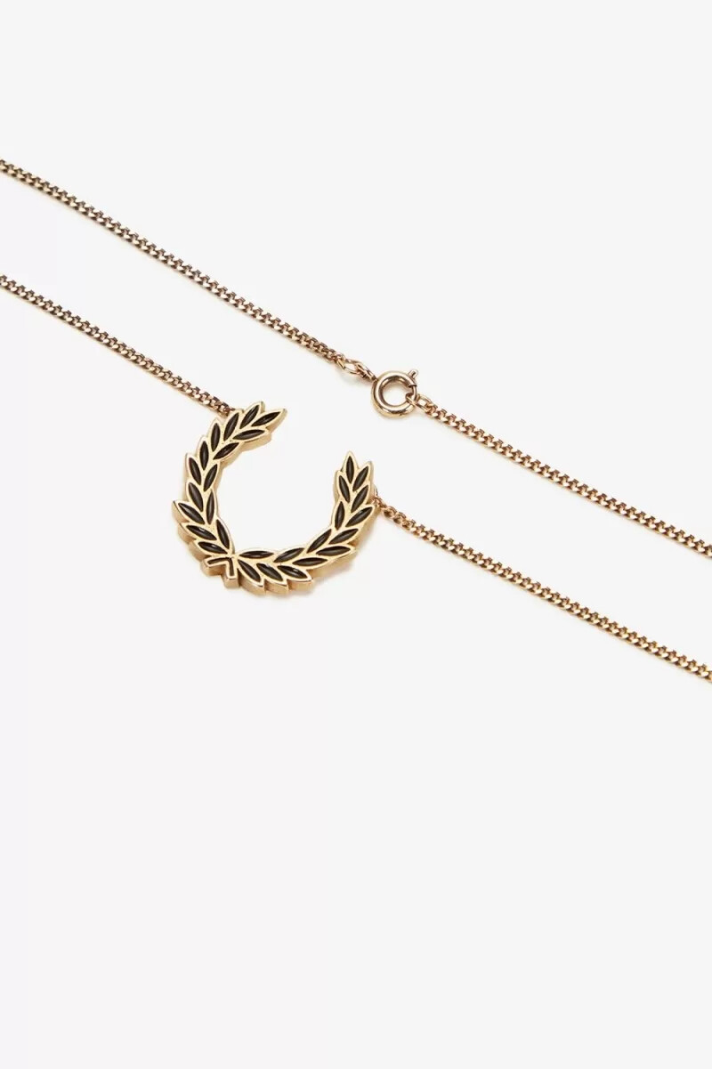 fred perry lorbeerkranz-halskette herrenschmuck gold