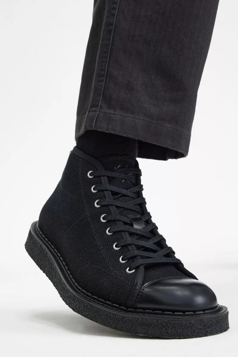 fred perry canvas monkey herrenstiefel schwarz