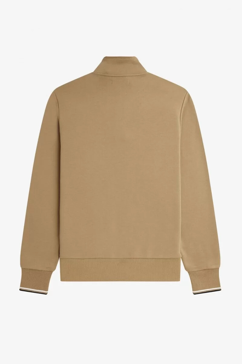 fred perry herren-sweatshirt mit halbem reißverschluss grün