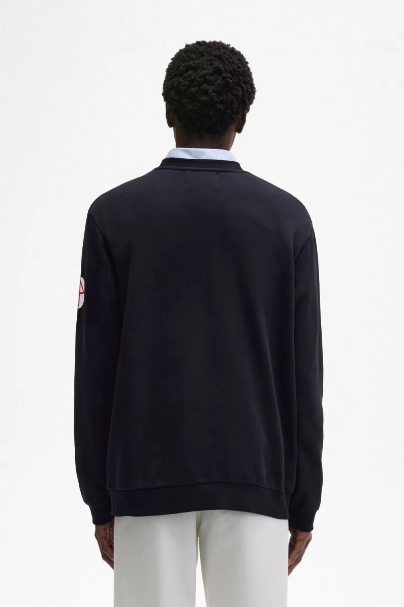 fred perry herren-sweatshirts mit print schwarz