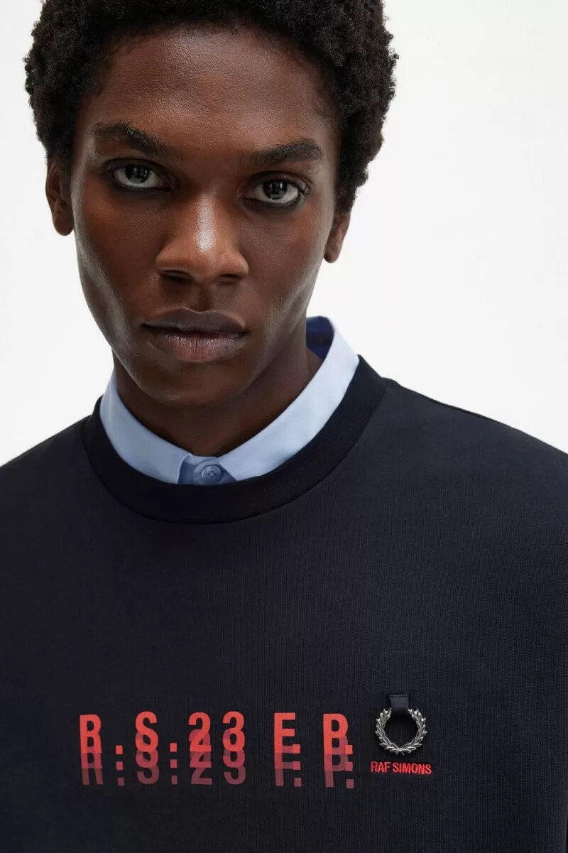 fred perry herren-sweatshirts mit print schwarz