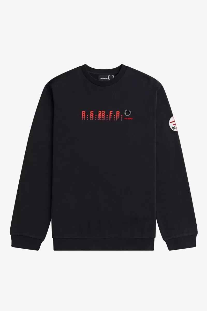 fred perry herren-sweatshirts mit print schwarz