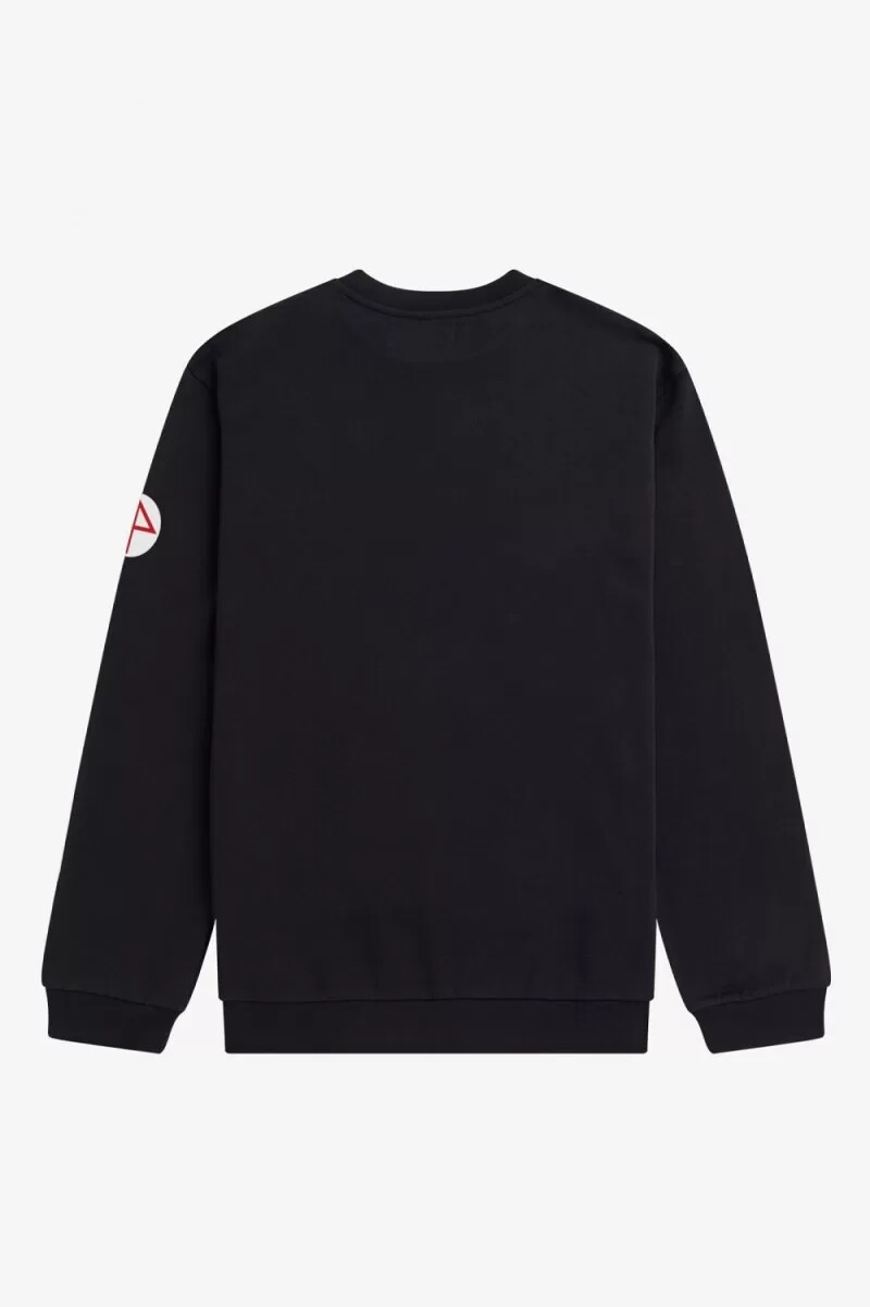 fred perry herren-sweatshirts mit print schwarz