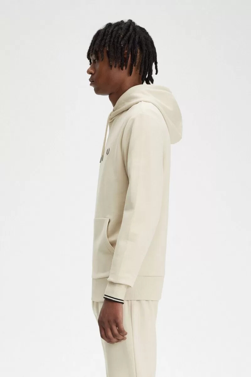 fred perry kapuzenpullover für herren mit farbverlauf haferflocken-schwarz