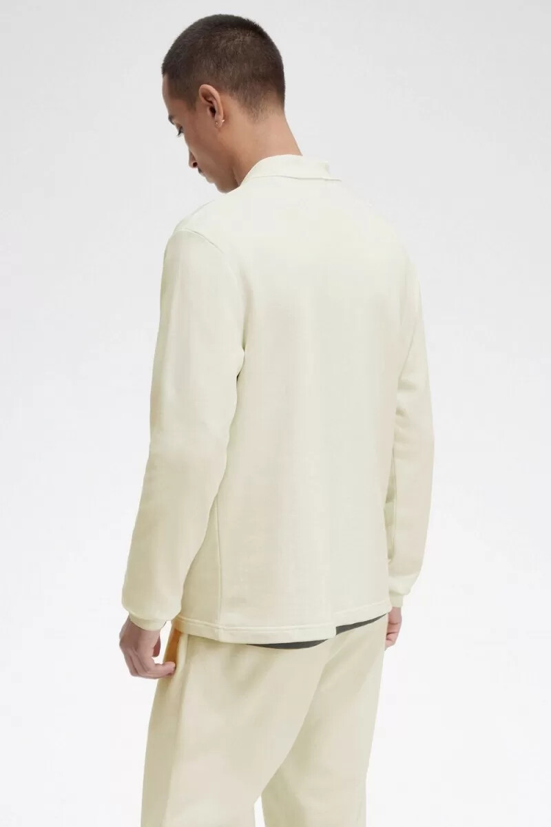fred perry langarm-sweatshirt mit schlaufenrücken für herren beige