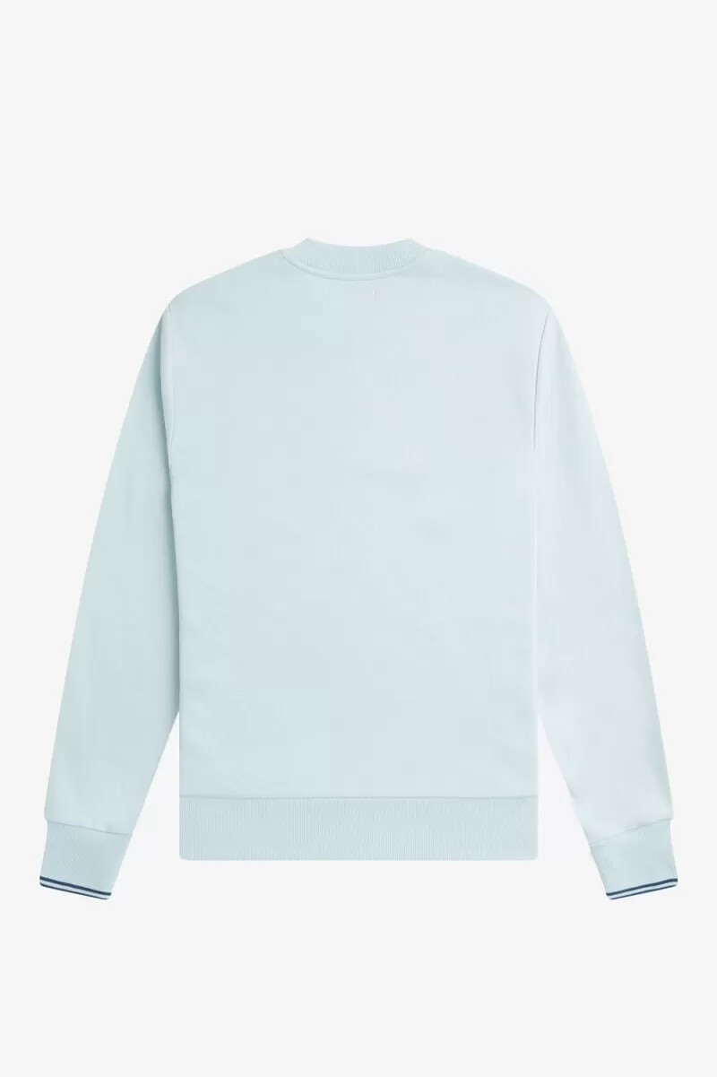 fred perry herren-sweatshirt mit rundhalsausschnitt hellblau mitternachtsblau