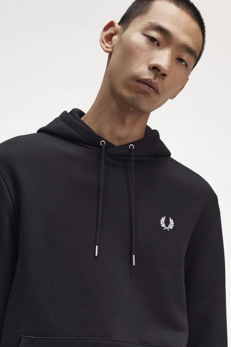 fred perry kapuzenpullover für herren schwarz