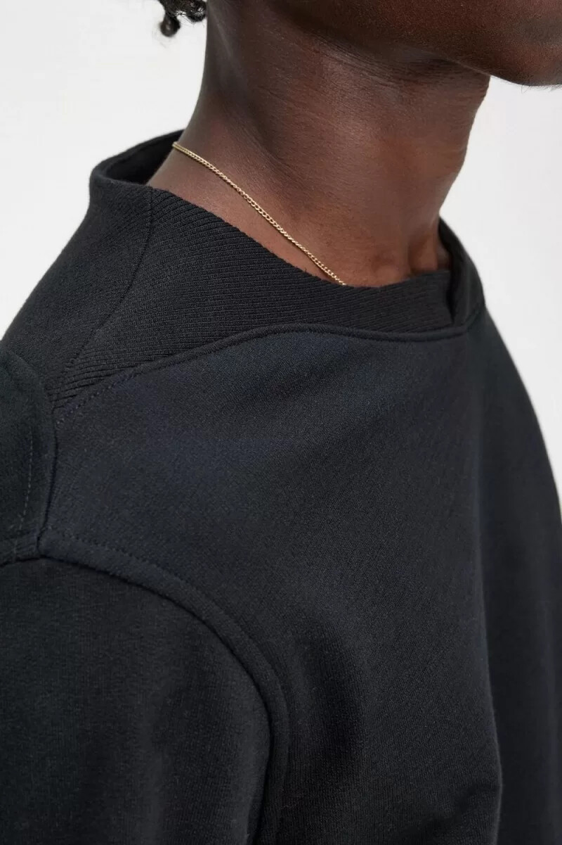 fred perry herren-sweatshirt mit rippstrickdetails schwarz